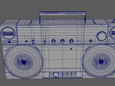 Realistic radio cassette tape Low-poly 3D model