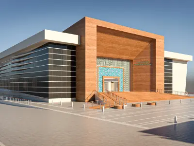 High Detail Conference Center low poly Low-poly 3D model