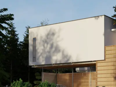 Floating Cubic Minimalist Villa PBR 3D Model 3D model