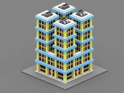 House Voxel - 14 Low-poly 3D model