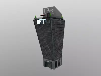Cyberpunk City - Building 15 - NFT Skyscraper Low-poly 3D model