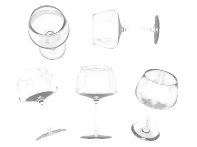 Wine Glassware Drink Set Cocktail 3D glass Montrachet  3D model