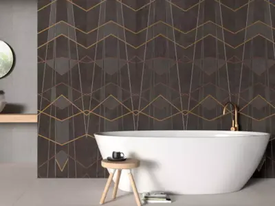 Charcoal Art Deco Line Wall Texture  Texture
