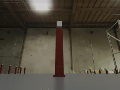 Street Light 8 Bollard 900 mm Dark Red Version 2 Low-poly 3D model