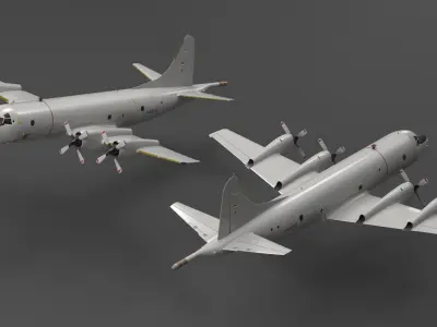  German Navy P3 Orion Patrol Aircraft Flying 
