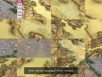 AlUla - 3D City Topography Terrain 3D Model Pack