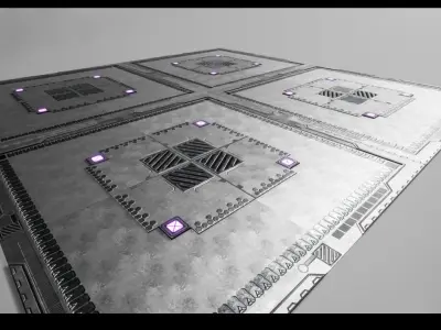 Sci fi floor Low-poly 3D model