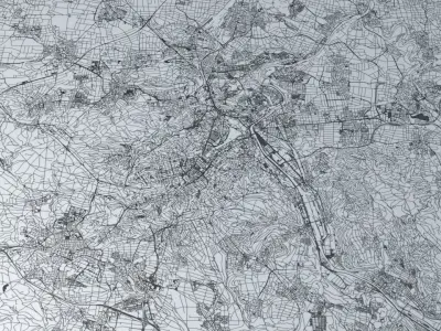 Stuttgart Road Network and Streets 3D model