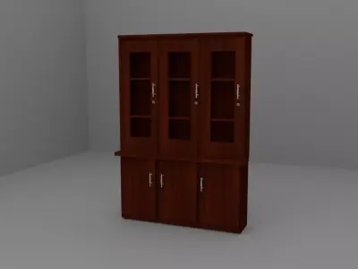 Cabinet bookcase with doors and drawers 3D model
