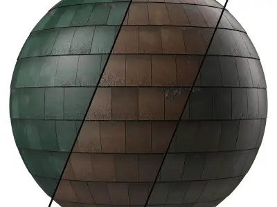 Roof Tile Materials 37- Concrete Roofing By 3 color Pbr 4k Texture