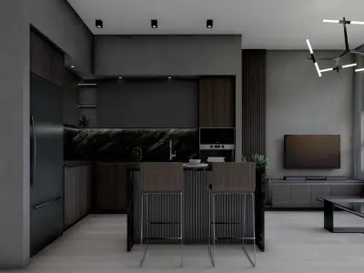 Apartment Living Room 3D model