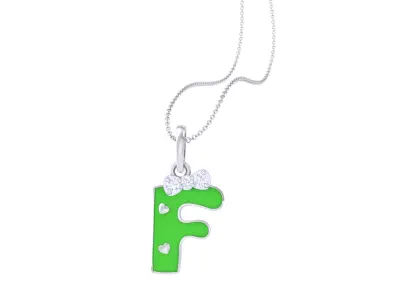 Kids Alphabet F Pendants 3dm STL OBJ FBX Renders Details 3D print model purchase