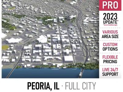Peoria - Illinois  Low-poly 3D model