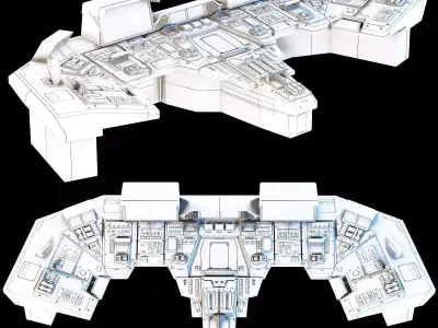 Spaceship bridge 3D model