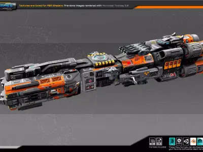 SF REBEL Frigate RF4 Low-poly 3D model