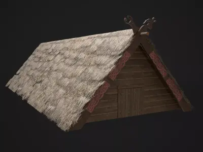 Viking Long House Low-poly 3D model