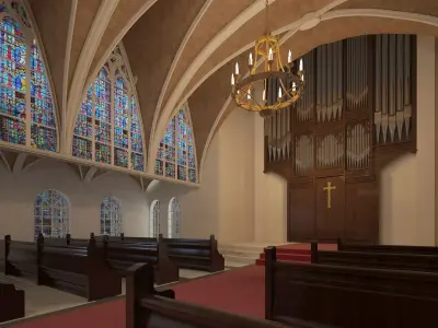 Church Interior 04 3D model