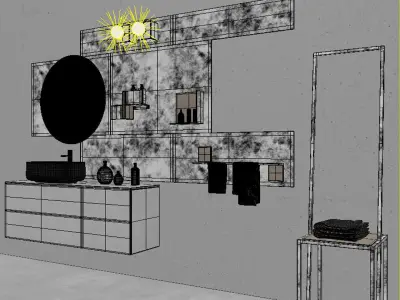 Bathroom furniture set Arcom Magnetica 3D model