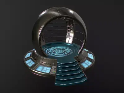 Teleporter space door portal Low-poly 3D model