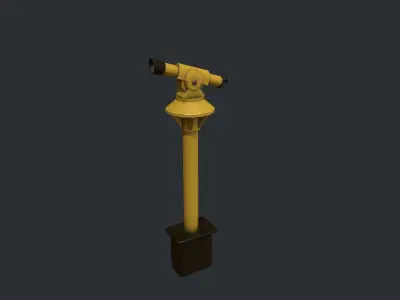 Yellow Beach Telescope Low-poly 3D model
