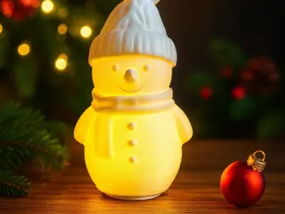 Snowman Tea Light Holder 3D Printable STL File 3D print model