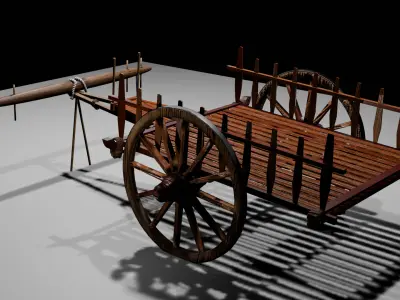 MyanmarCart Fbx and Texture 3D model