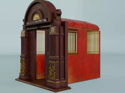 old british style elevator 3D model