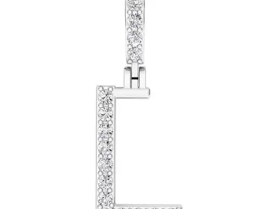 Alphabet L-letter single row pendant 3D print model