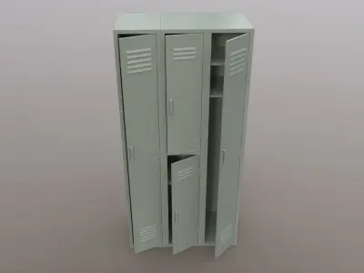 PBR School Gym Locker 04 - Pale Green Low-poly 3D model