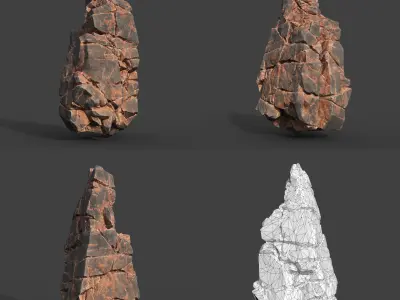 Low poly Desert Cliff Modular Rock 220101 Low-poly 3D model