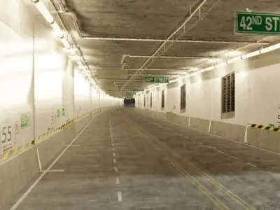 modular road tunnel asset pack with 8k pbr textures Low-poly 3D model