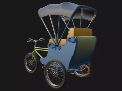 Bicycle Rickshaw 3D Model 3D model