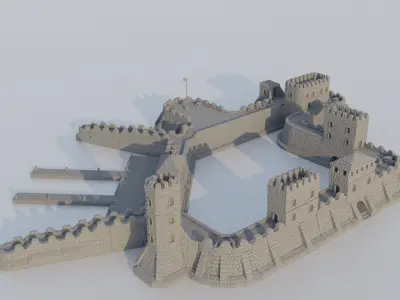 Fortified Colonial Port Tabletop Terrain 28 mm 3D print model