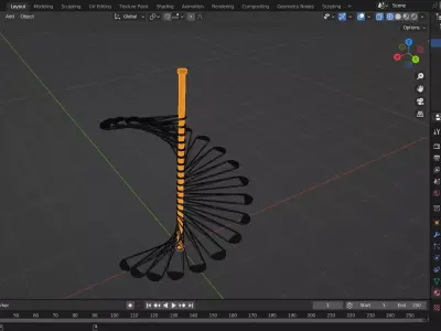 Industrial Metal Spiral Staircase Low-poly 3D model