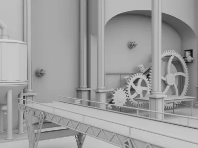Interior Factory Scene 3D model by AhearnART3D