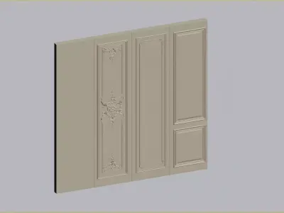 French carved wainscoting 3D model
