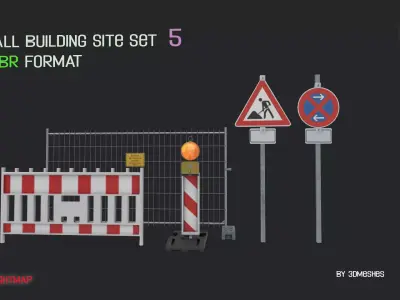 Small Building Site Set 5 in PBR format Low-poly 3D model