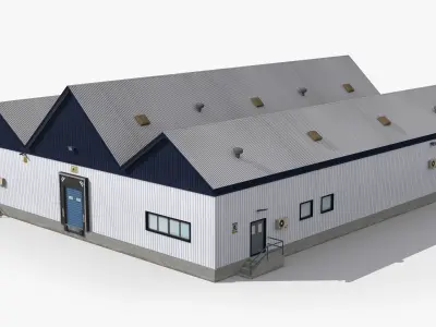 Factory x25 Low-poly 3D model