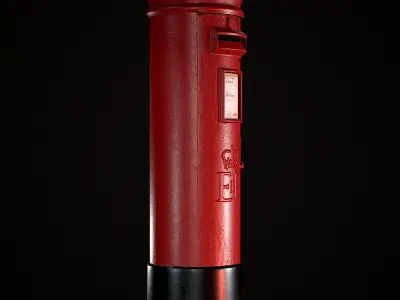 Royal PostBox Low Poly PBR Low-poly 3D model