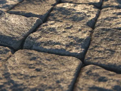  Realistic scanned PBR materials of paving stones and sidewalks 3D Model Pack