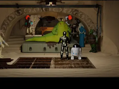 Jabbas Throne Room - Throne Areas - Complete set  1-6 scale 3D Model Pack