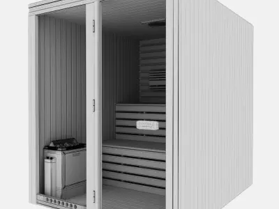 Sauna infrared Low-poly 3D model