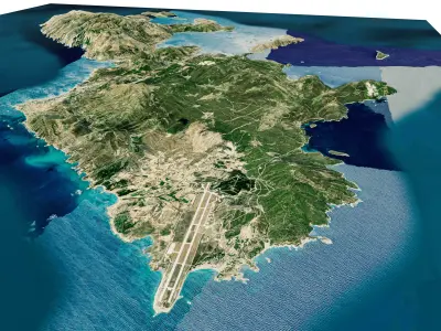 skyros island full 3d model terrain 3D model