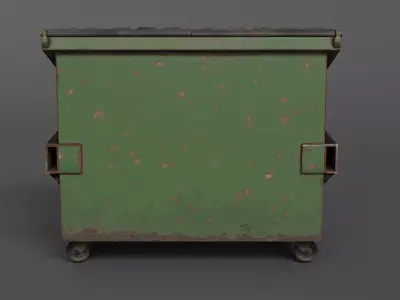 Dumpster with LODS Low-poly 3D model