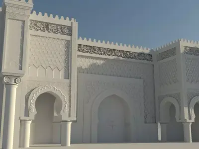 3D Model Ben Mansour Landmark in Meknes Moroccan 3D model