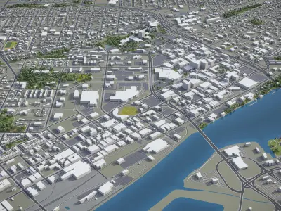 Peoria - Illinois  Low-poly 3D model