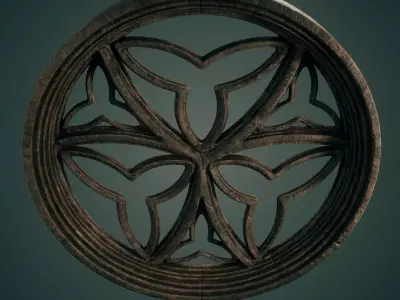 Medieval Circular Windows 02 Low-poly 3D model