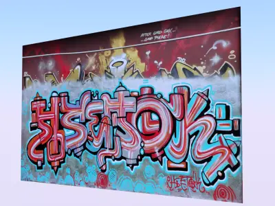 Graffiti wall XIII 3D model