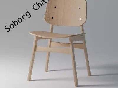 Soborg Chair Low-poly 3D model