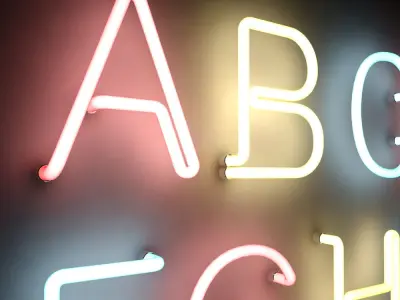 Fluorescent Tube Alphabet 2 3D model